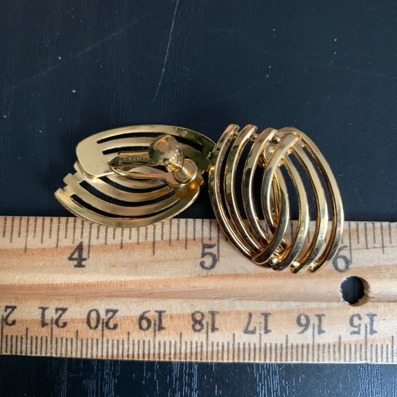 Napier Gold Clip Earrings - Picture 2 of 4